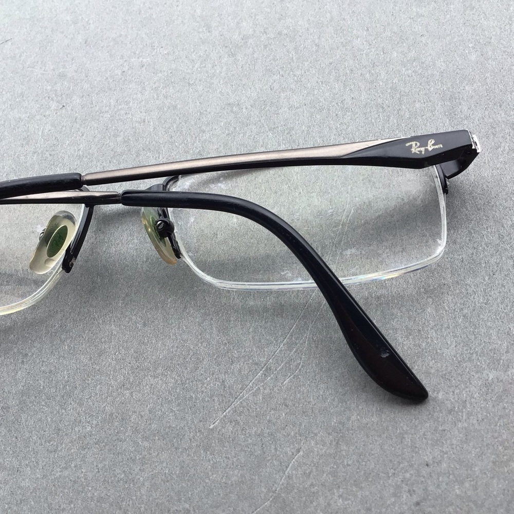 Ray Ban Teen Half Rim Square Silver and Black Eyeglasses RB 6154 Frames - Picture 4 of 12